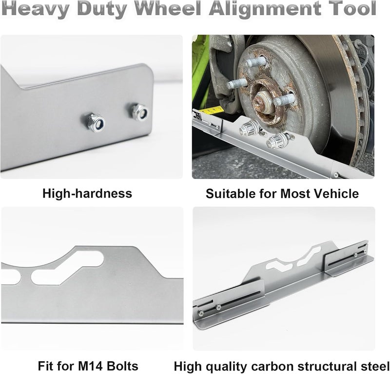 CHGJ Wheel Alignment Tool with Tape Measures,Heavy Duty Toe Alignment Tool Plates,Car Front End Alignment Tool, Fast & Accurate Car Alignment Tool Kit (Silver) - Image 3